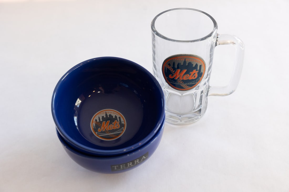 NY Mets Bowls and Beer Mug: NY Mets Bowls and Beer Mug
