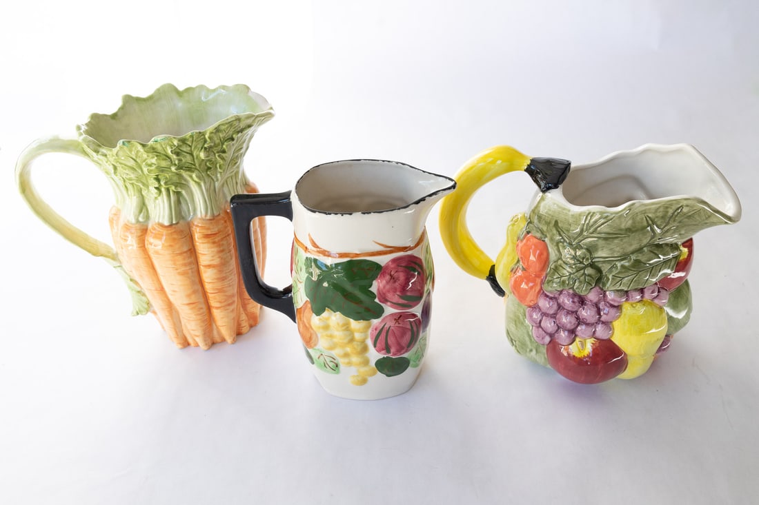 Hand Painted Ceramic Pitchers by Fitz and Floyd and Blue Ridge China Southern Potteries USA (1 of 10)