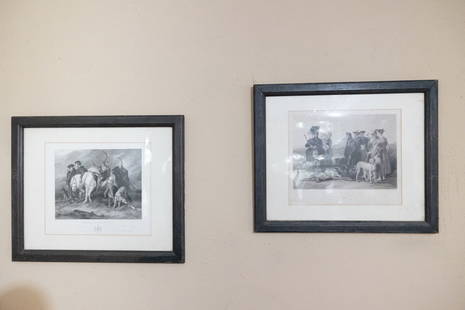 After Sir David Wilkie & After Sir Edwin Henry Landseer, Ra: After Sir David Wilkie "Death of The Red Deer" Engraved By Peter Lightfoot and After Sir Edwin Henry Landseer, Ra "Deer Stalkers" Engraved By Henry Thomas Ryall Measure 25 X 20.5