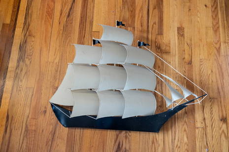 Large Wall Metal Sail Boat: Large Wall Hanging Metal Sail Boat - Measuring 32.5 X 46