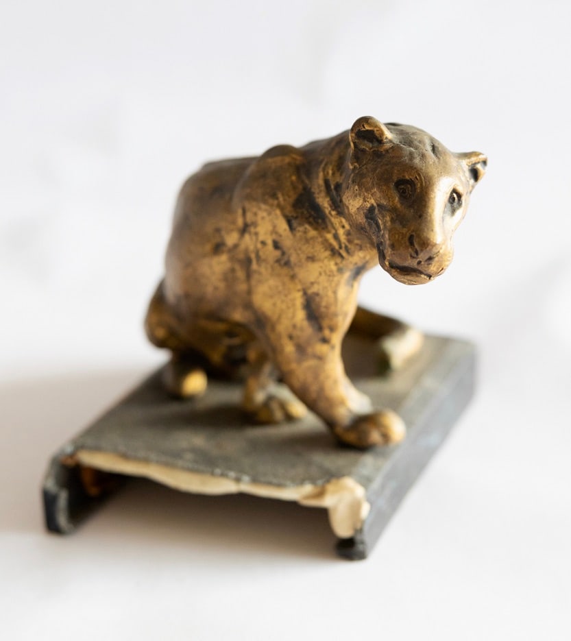 Brass Lion Statue On Base (1 of 3)