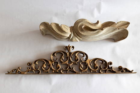 Architectural Accents: Architectural Accents - - Measuring 21" Long White- 7 X 30 Gold