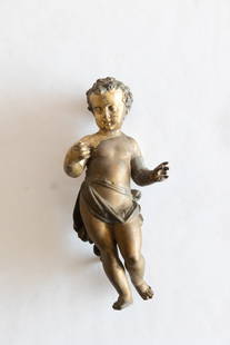 Cherub Sculpture: Metal Cherub Sculpture - Measuring 9" Tall