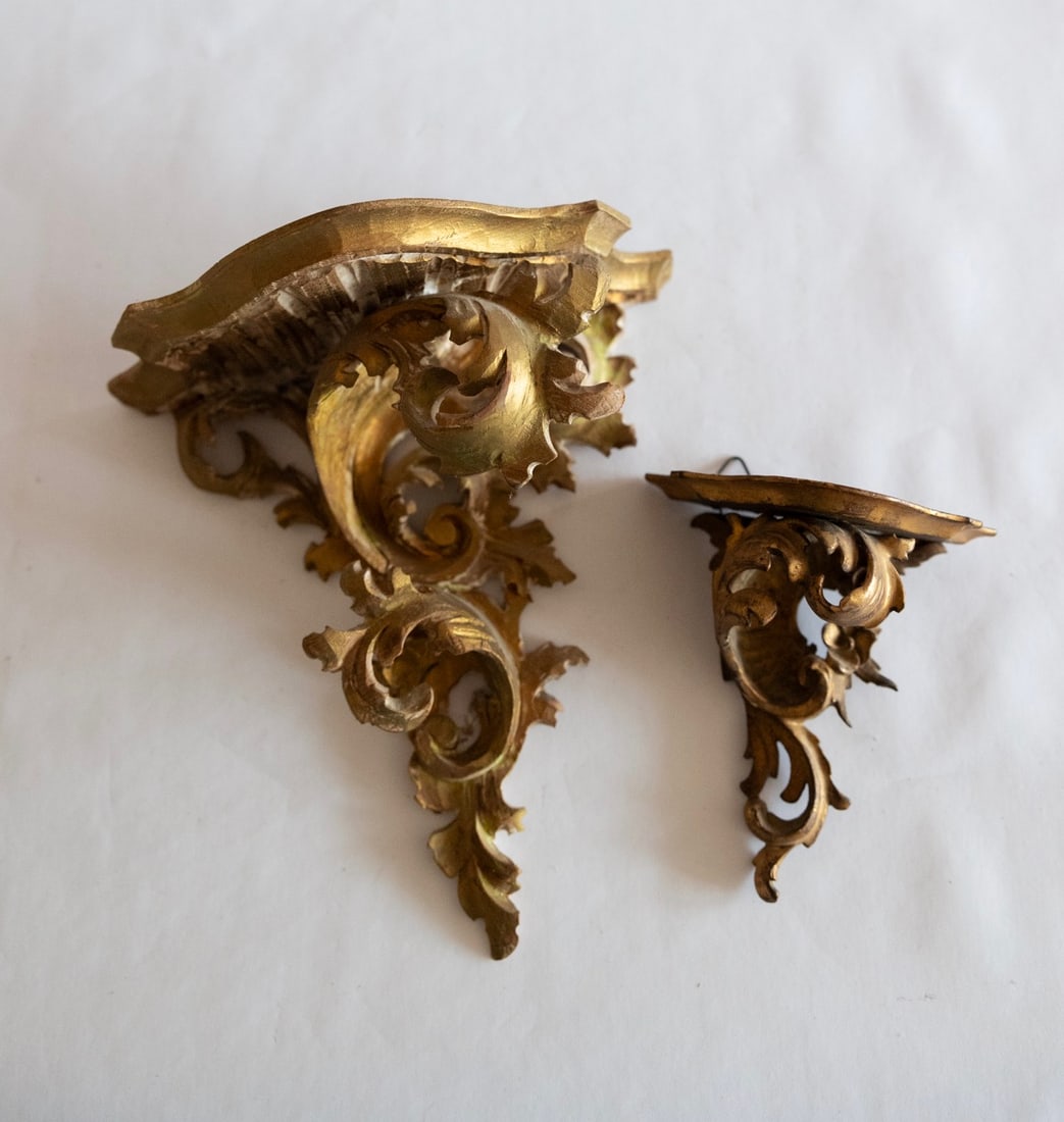 Pair of Wood Wall Sconce Shelf (1 of 4)