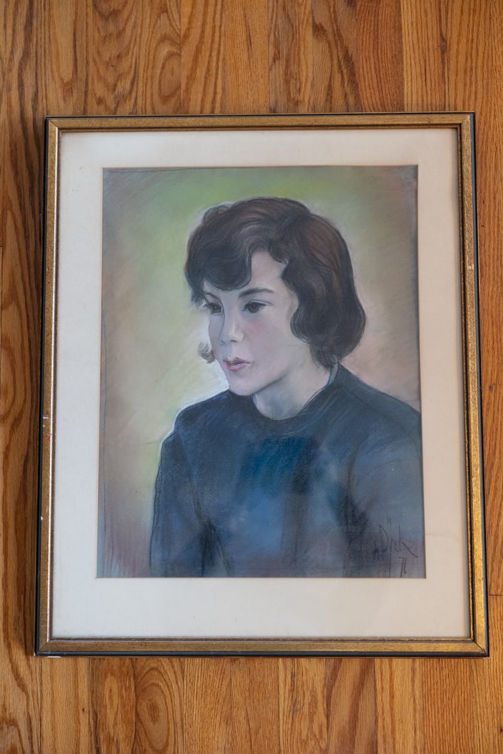 Pastel Portrait of Girl C.1971: Pastel Portrait of Girl C.1971 - Measuring 27 X 22