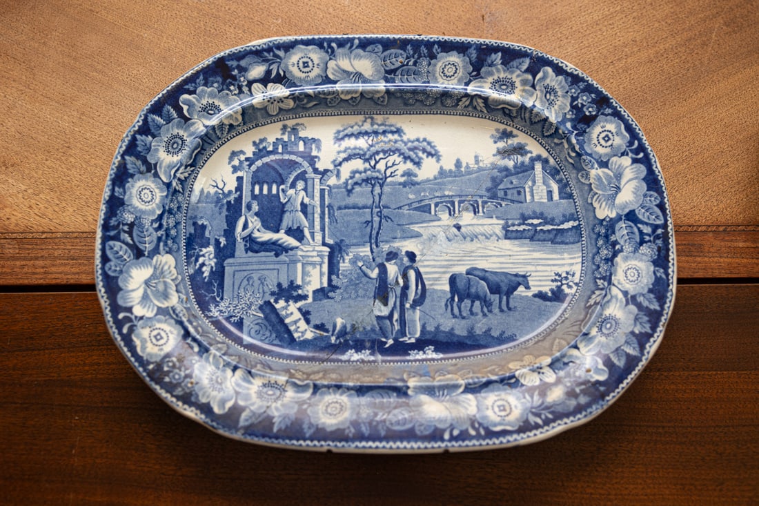 Antique Superb Robert Hamilton 'The Philosopher' Pearlware: Antique Superb Robert Hamilton 'The Philosopher' Pearlware - Measuring 13 X 17 - Item Has Been Repaired