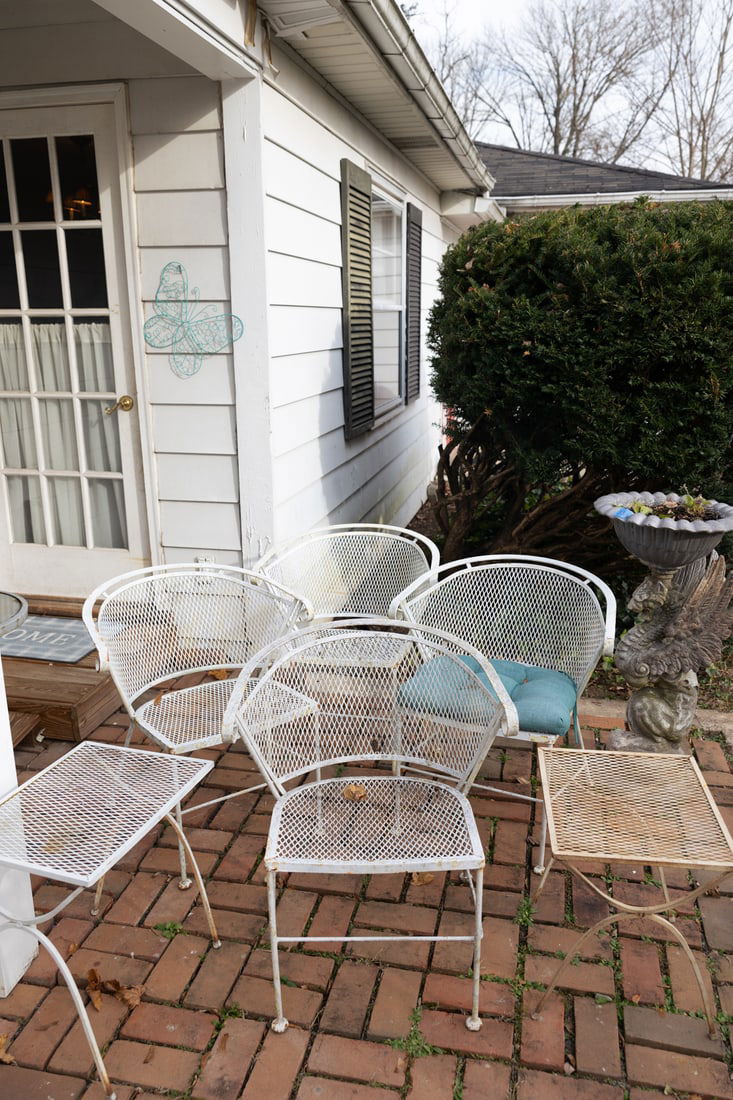 Collection of White Metal Outdoor Chairs & Side Tables (1 of 5)