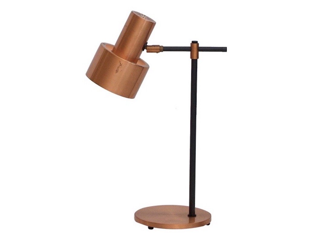 Copper Lento Table Lamp by Jo Hammerborg for Fog & Morup: ++++ WE OFFER COMPETITIVELY PRICED WORLDWIDE SHIPPING WITH AN EXTERNAL PARTNER.++++ Table lamp, model Lento, designed by Jo Hammerborg in 1967 and produced by Fog & Mørup, Denmark. Copper base and sh