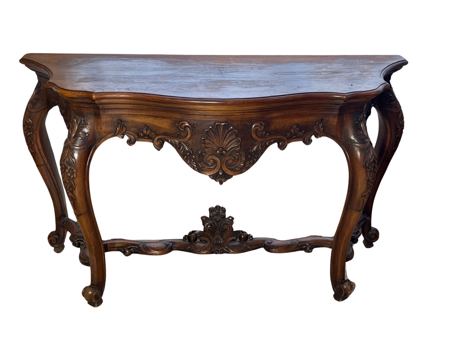 Hall Console table carved rosewood French Shell Motif (1 of 4)