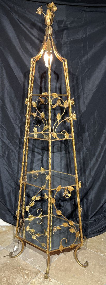 Hollywood Regency Etagere with Light (1 of 3)