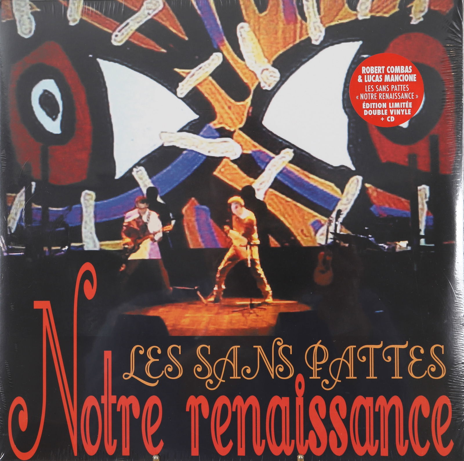 Lucas Mancione et Robert Combas "Les sans pattes" Double vinyle et CD "Les sans pattes - Notre: Lucas Mancione et Robert Combas "Les sans pattes" Double vinyle et CD "Les sans pattes - Notre reconaissance" 2017 Sous blister Dimensions: H: 31; L: 31,5 cm