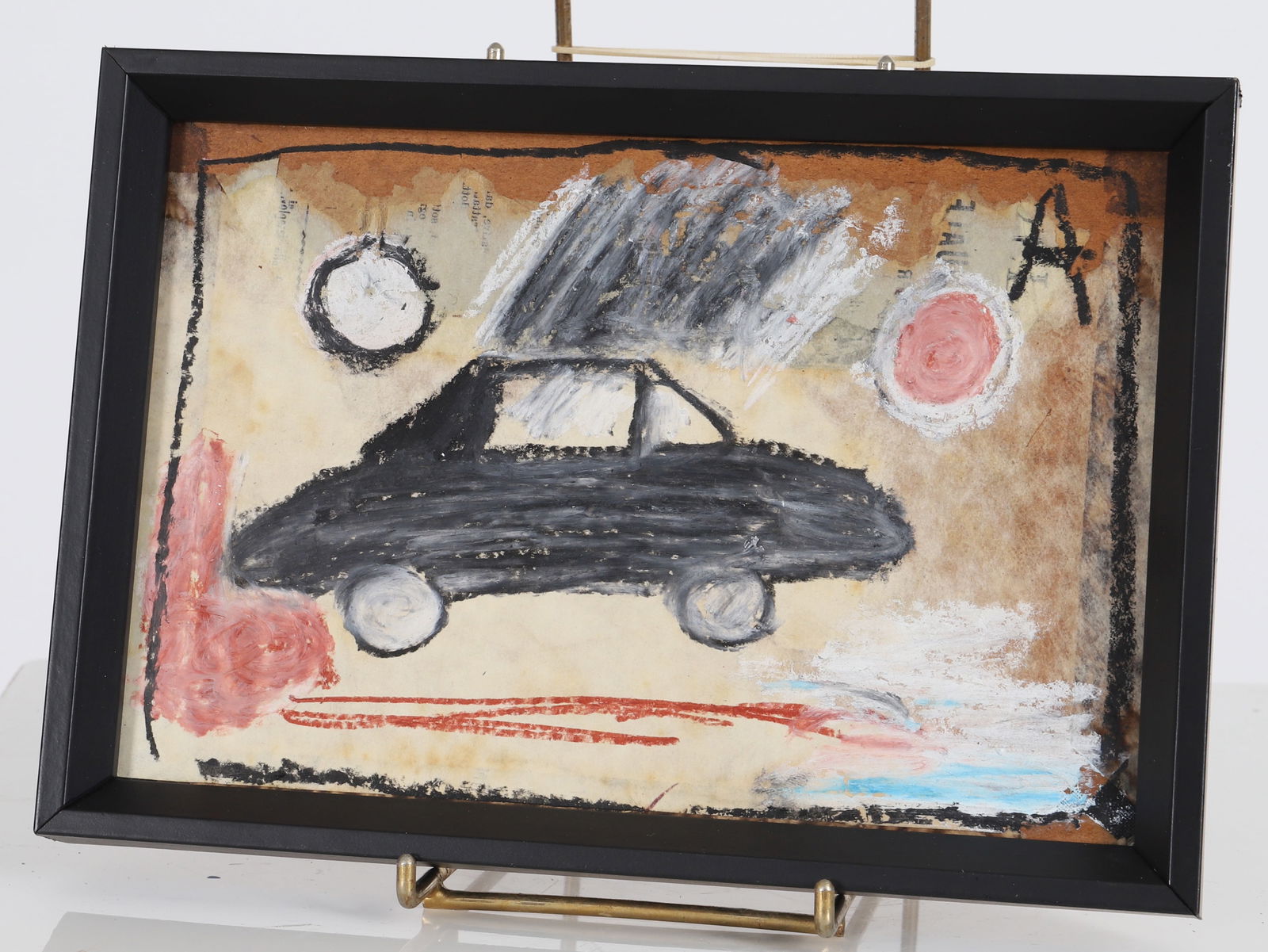 Jean-Michel Basquiat (1960-1988) d'aprés "cars" Technique mixte sur panneau Dimensions: H: 19; (1 of 2)