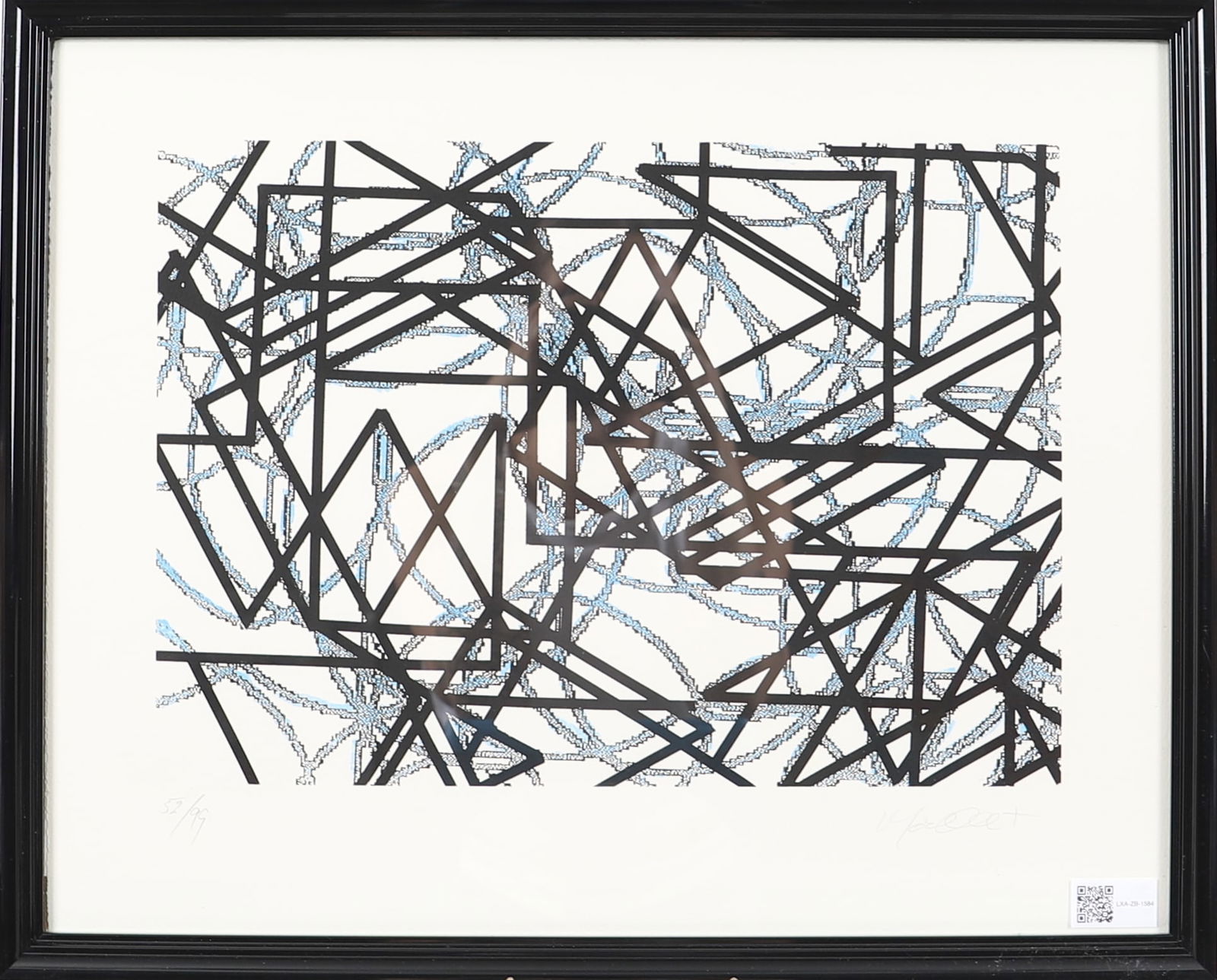 François MORELLET (1926-2016) « Sans-titre »: François MORELLET (1926-2016) "Untitled". Original serigraph signed in pencil by the artist, numbered 52/99. Circa 2005. Framed under glass. Sight size: H: 43.5; W: 53.5 cm