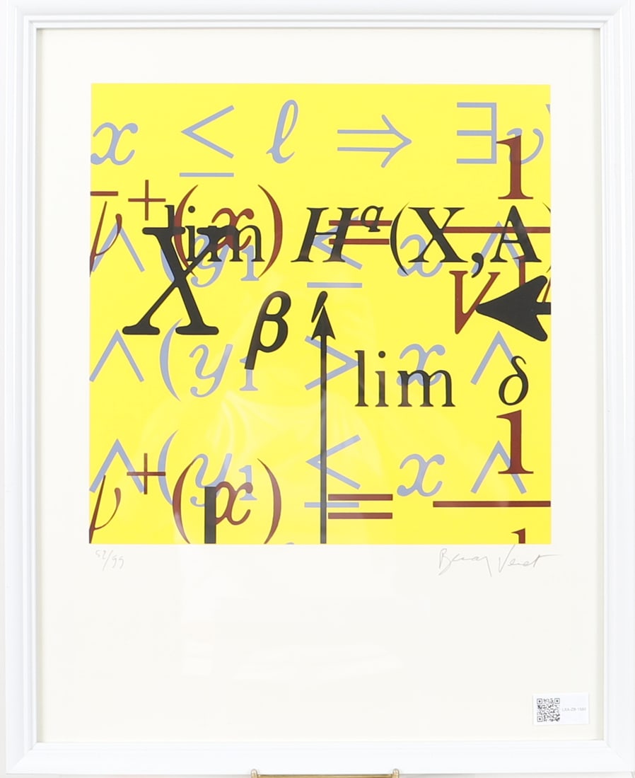 Bernar VENET (1967-2017) « Sans-titre »: Bernar VENET (1967-2017) "Sans-titre" (Without title) Original serigraph signed in pencil by the artist, numbered 52/99. Circa 2005. Framed under glass. Sight size: H: 53; W: 43 cm
