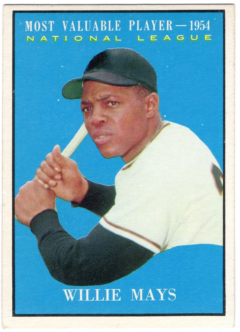 Willie Mays 1961 Topps MVP Card #482 (1 of 2)