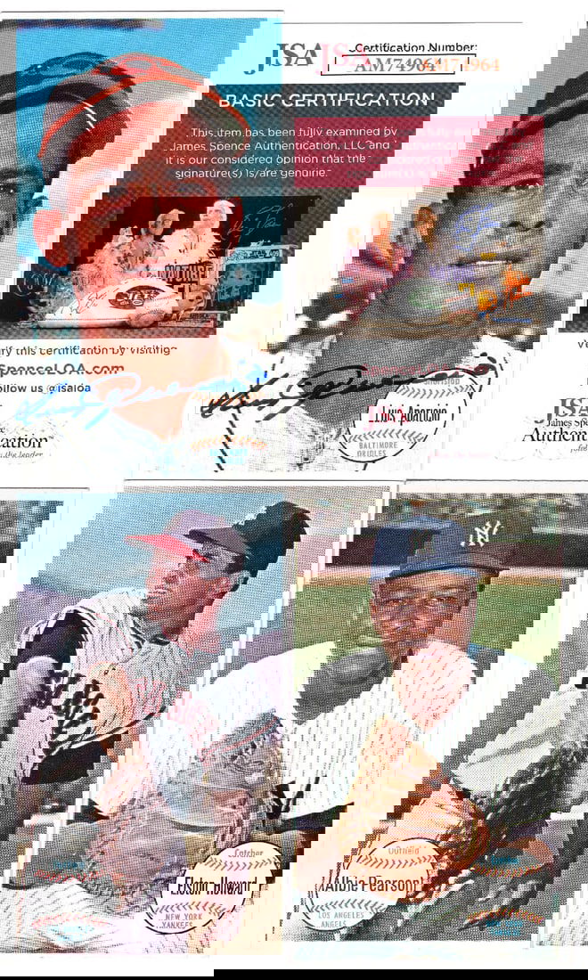 1964 Topps Giants Lot of 3 - Luis Aparicio Auto with JSA COA #39, Albie Pearson #23, & Elston Howard (1 of 2)