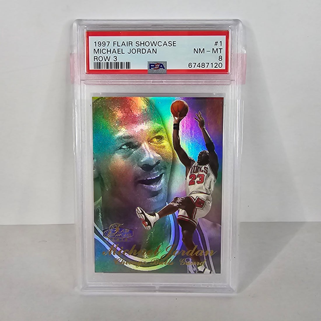 1997 Flair Showcase Michael Jordan Row 3 # 1. PSA 8 (1 of 2)
