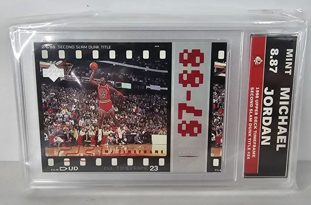 1998-99 Upper Deck Michael Jordan Mj Timeframe 24 Second Slam Dunk. Greated 8.87 by ACG (1 of 2)