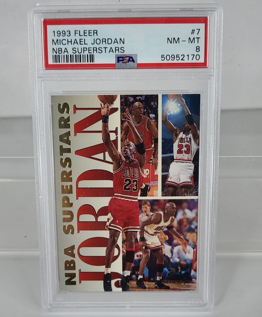 1993-94 Fleer NBA Superstars Michael Jordan #7 PSA 8 (1 of 2)