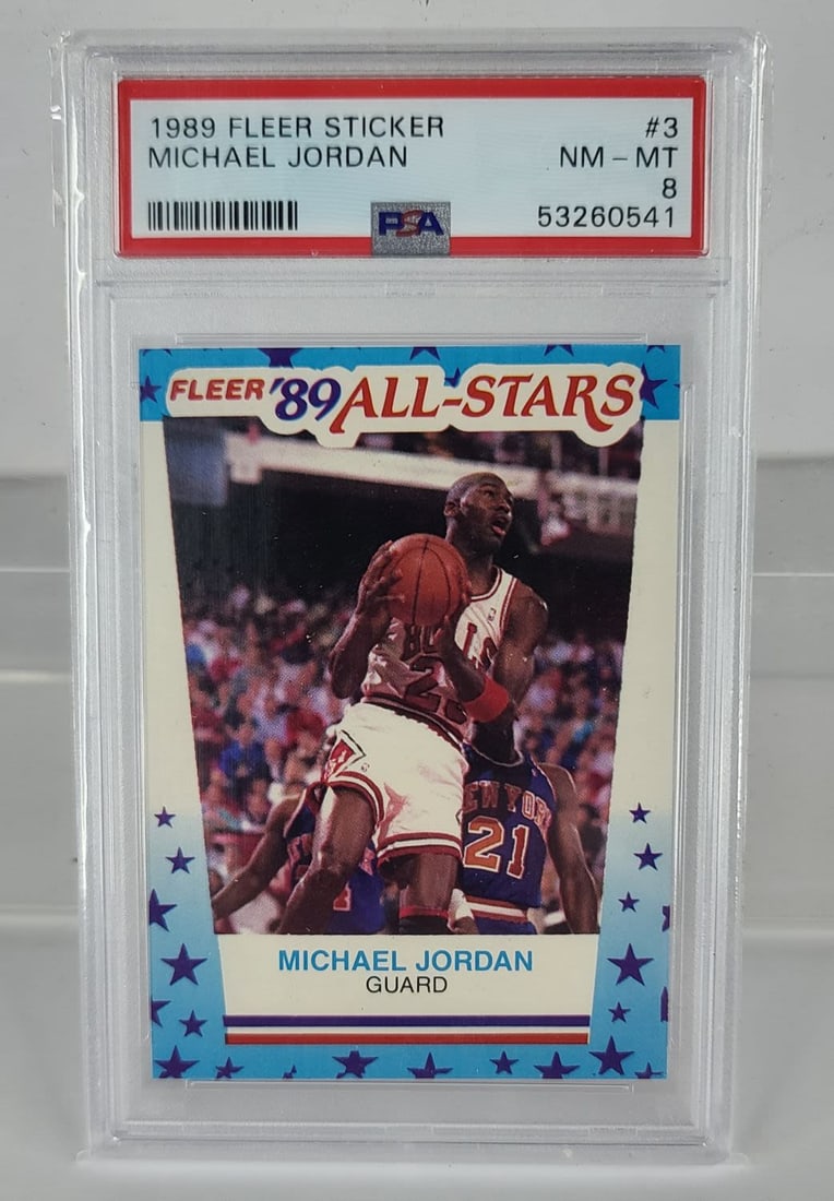 1989 Fleer Michael Jordan All Star Sticker #3 - PSA 8 NM-MT (1 of 2)