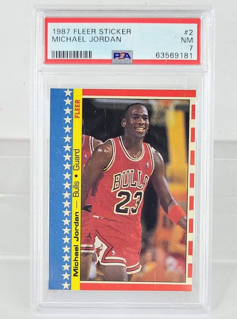 1987-88 Fleer Sticker #2 Michael Jordan Psa 7 (1 of 2)
