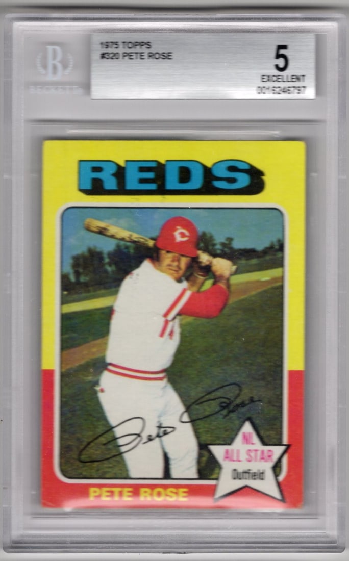 1975 Topps Pete Rose #320 Beckett Grade 5 - Certification #0016246797 (1 of 2)