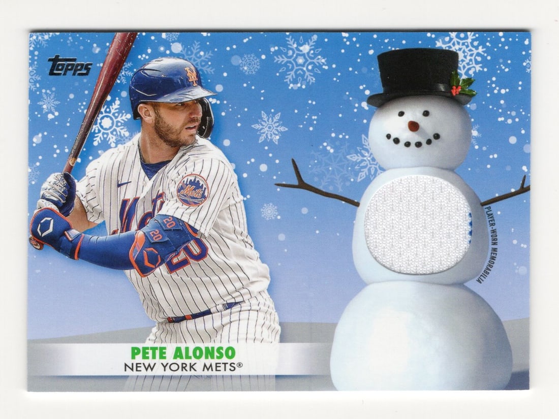 2021 Topps Pete Alonso Relic Jersey Card #WRC-PA: Swatch card of the Mets 1B Slugger in superb condition