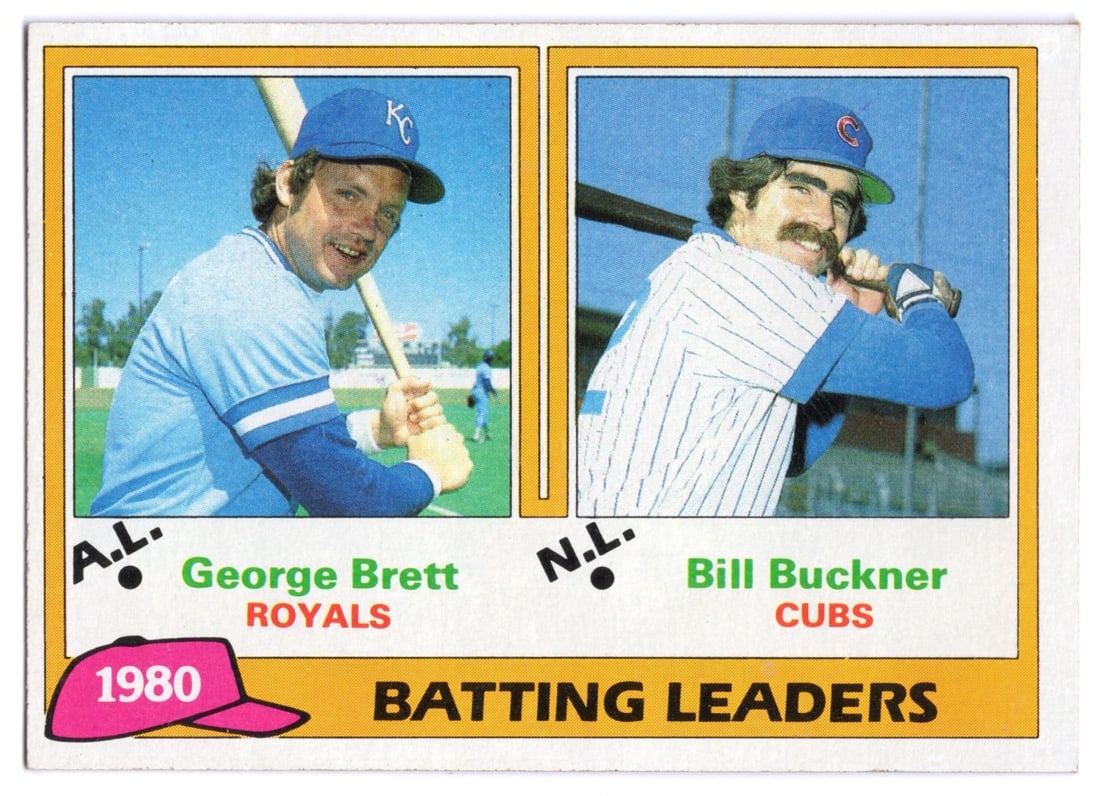 1981 Topps 1980 MLB Batting Leader Brett/Buckner #1: 1981 Topps 1980 MLB Batting Leader Brett/Buckner #1