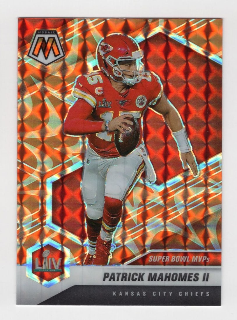 Patrick Mahomes Prizms - a lot of 3 prizm mosaic variations. Orange, Silver prizm, and Mosaic prizm (1 of 6)