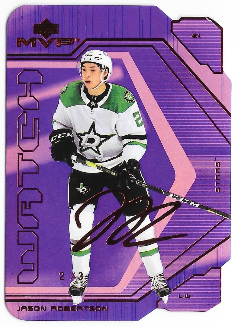 2021 - 2022 Upper Deck Series 2 MVP Watch Purple Die cut 2/3 Jason Robertson #20 SUPER RARE 2 OF 3 (1 of 2)