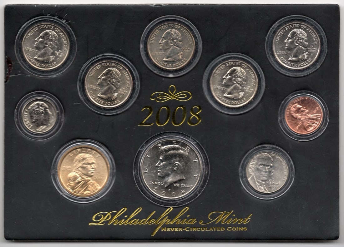 2008 Denver and Philadelphia Mint Sets with Case: 2008 Denver and Philadelphia Mint Sets with Case