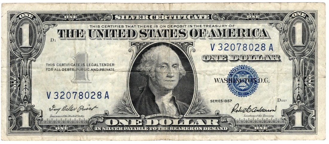 1957 Blue Seal $1 Silver Certificate (1 of 2)