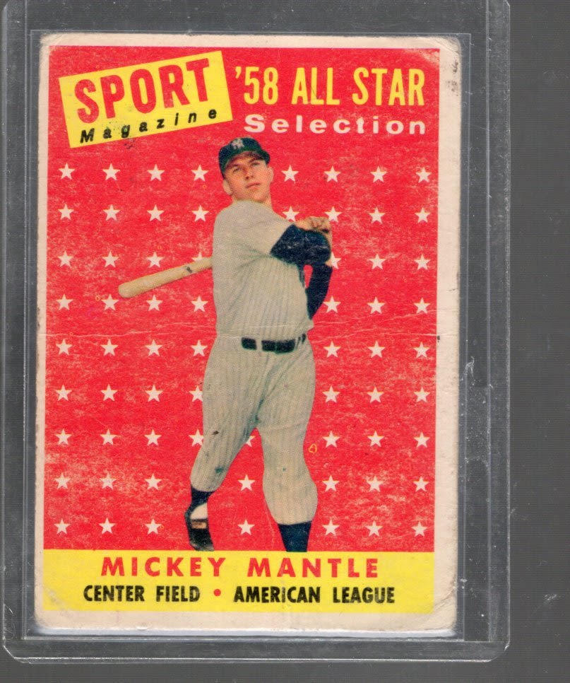 Mickey Mantle 1958 Sport Magazine All-Stars Card number 487: Mickey Mantle 1958 Sport Magazine All-Stars Card number 487