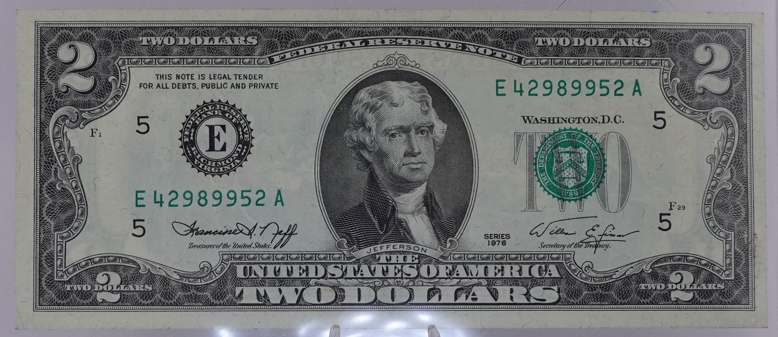 1976 $2 Dollar Note (1 of 2)
