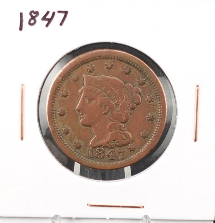1847 Braided Hair Large Cent (1 of 2)