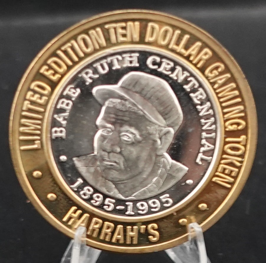 $10 Silver Gaming Token: Harrah's/Babe Ruth
