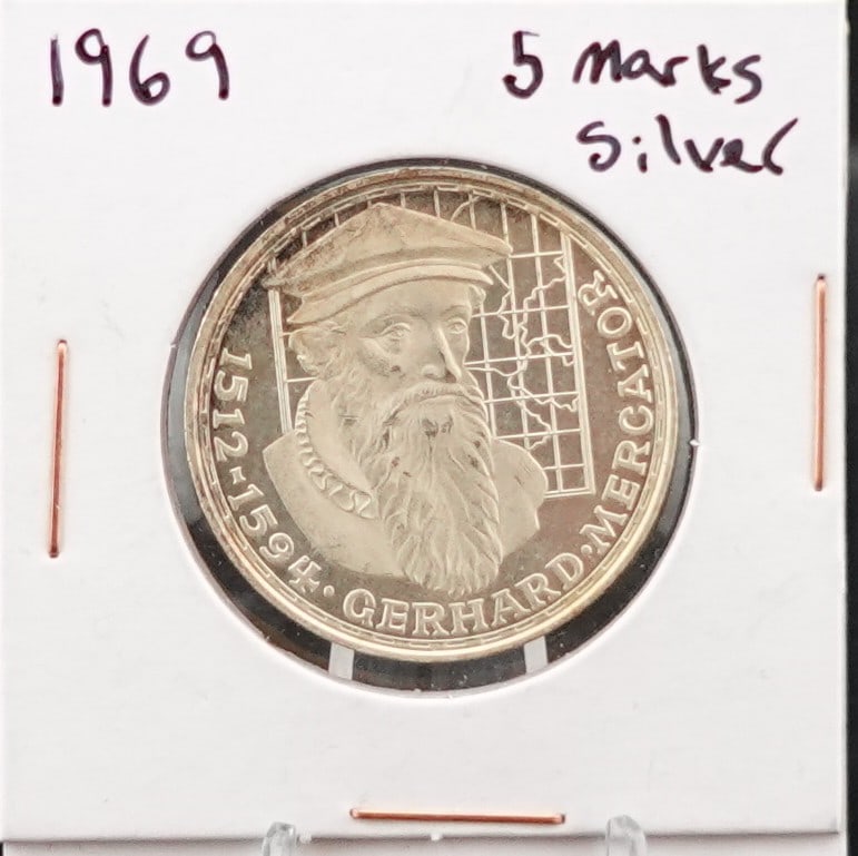 1969 German 5 Marks Silver Coin (1 of 2)