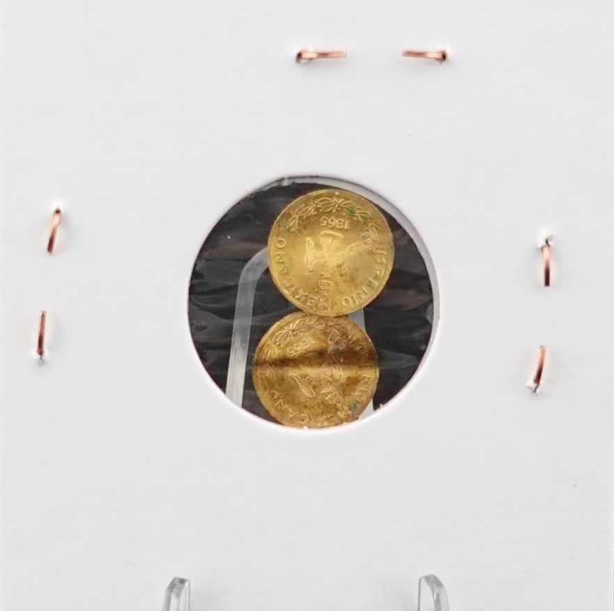 (2) Fractional Gold 1865 Mexico Coins (1 of 2)