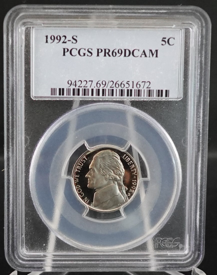 1992-S Jefferson Nickel: PCGS Graded PR69DCAM Low Estimate: 20.00 High Estimate: 30.00