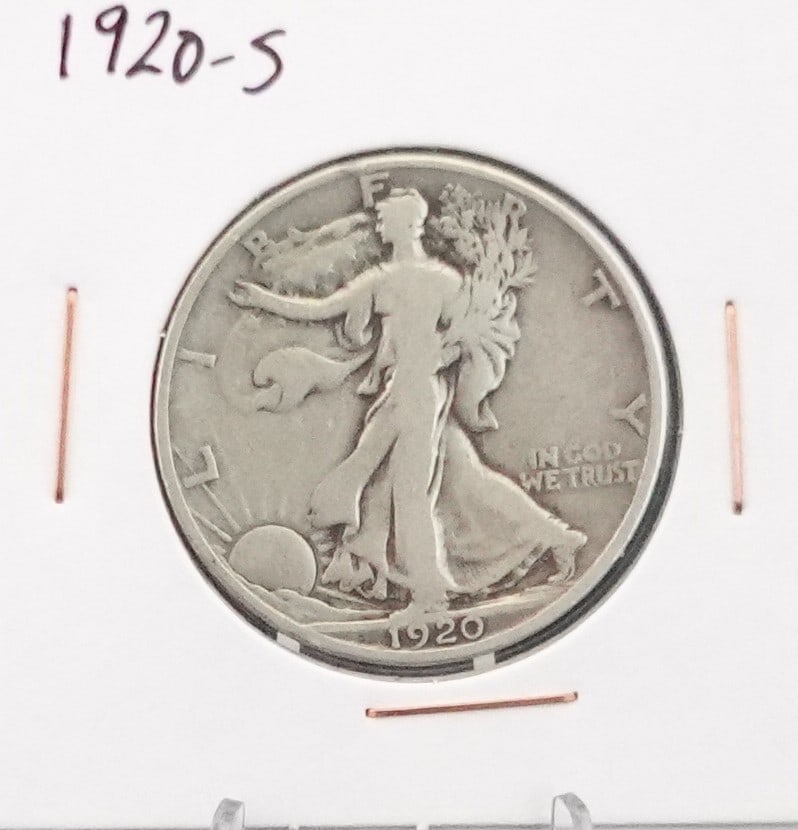 1920-S Walking Liberty Half Dollar: Nice Semi Key Date! Great Details Low Estimate: 40 High Estimate: 60