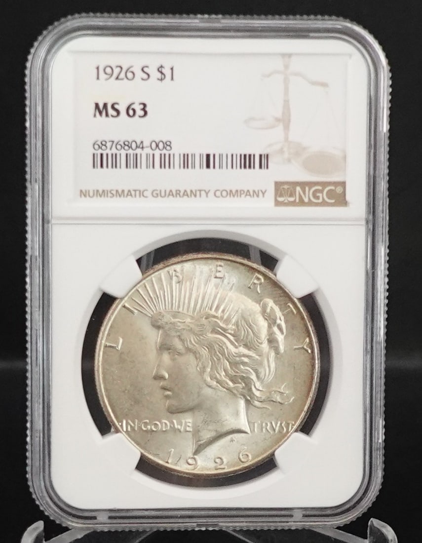 1926-S Peace Dollar: NGC Graded MS63! This is a Great Coin! Low Estimate: 200.00 High Estimate: 300.00