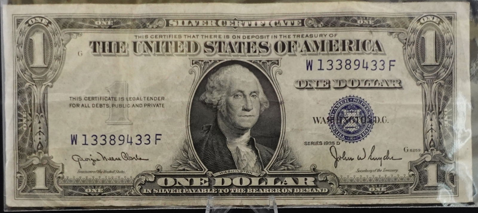 1935-D $1 Silver Certificate: Great Note! Great Details! Low Estimate: 30.00 High Estimate: 50.00
