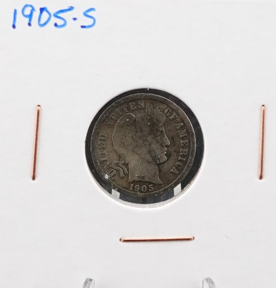 1905-S Barber Dime: 1905-S Barber Dime High Estimate: 20 Low Estimate: 10