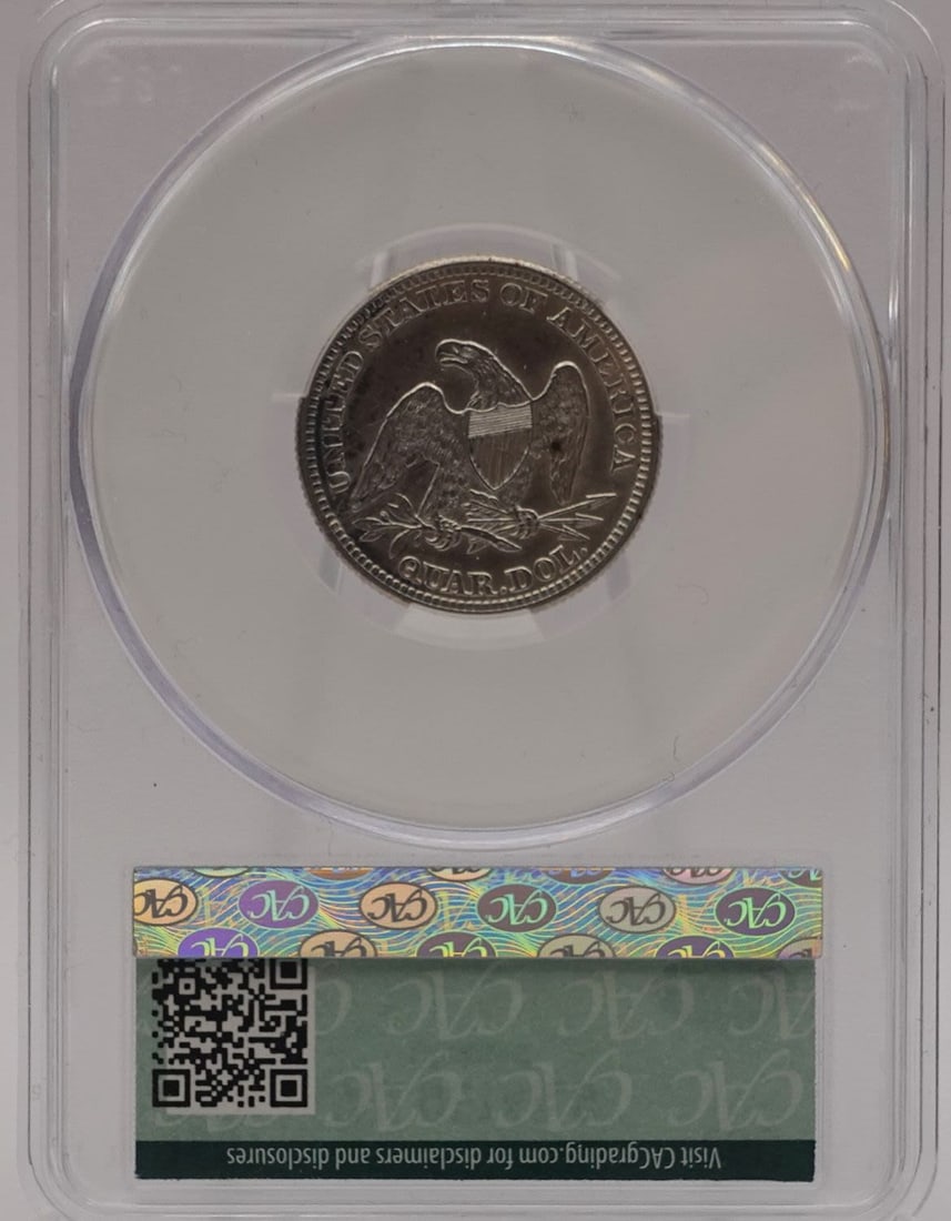1861 Seated Quarter CAC Graded - 2