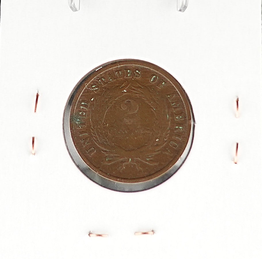 1864 LL 2 Cent Piece - 2