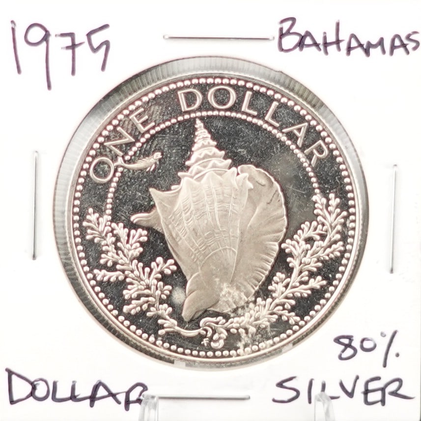 1975 Bahamas Silver Dollar Coin (1 of 2)
