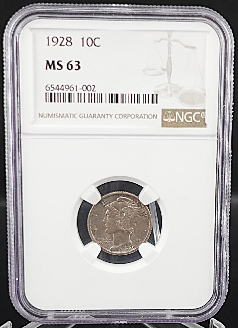 1928 Mercury Dime: This is NGC Graded MS63 Low Estimate: 60.00High Estimate: 70.00