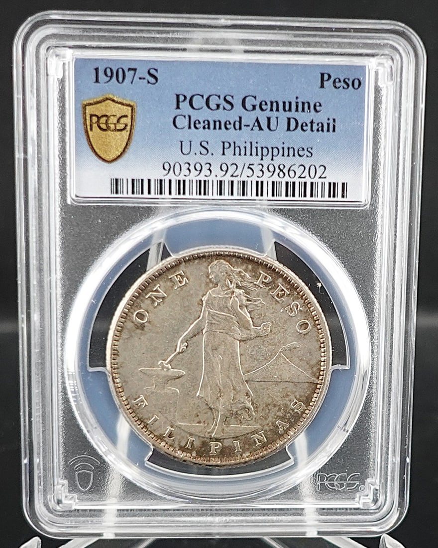 1907-S 1 Peso Philippines Silver Coin (1 of 2)