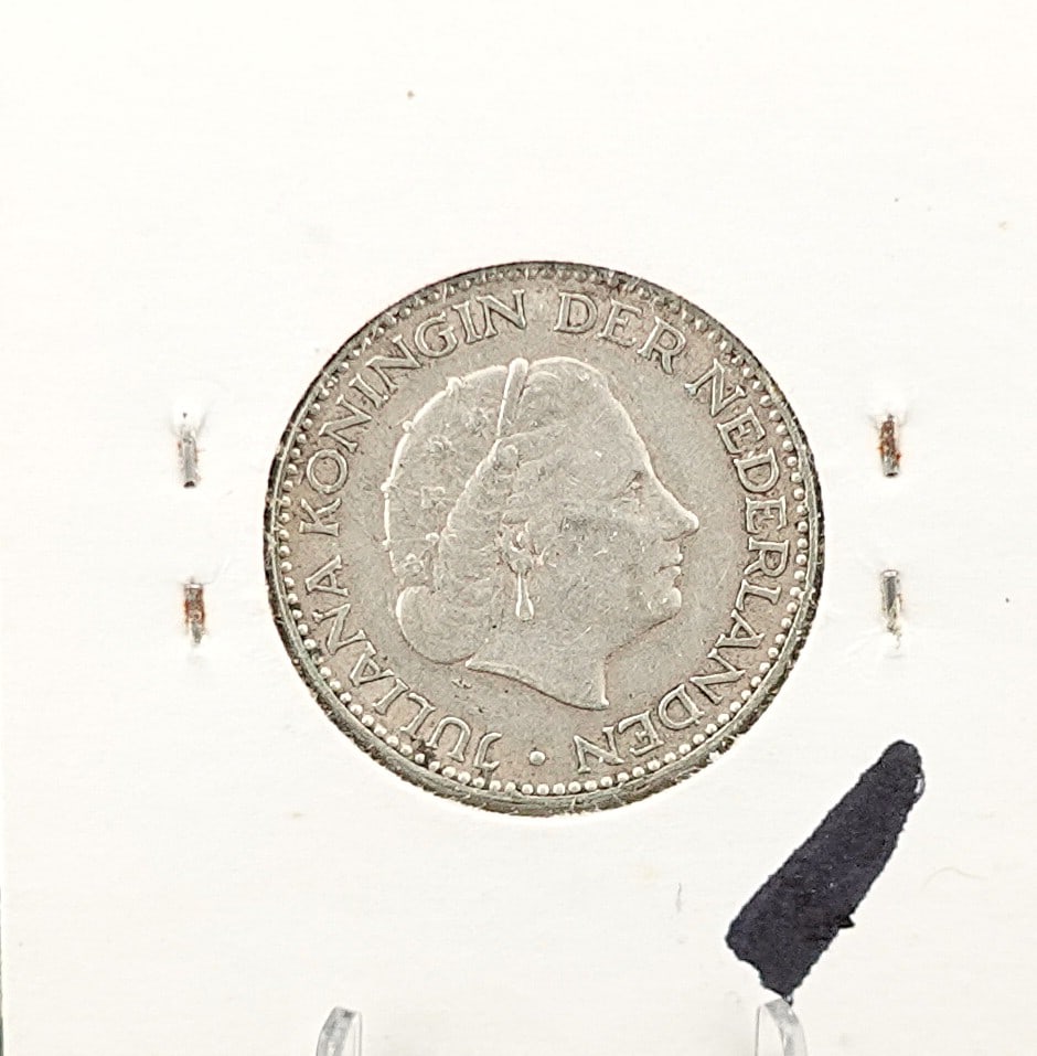 1954 1 Gulden Netherlands Silver Coin - 2