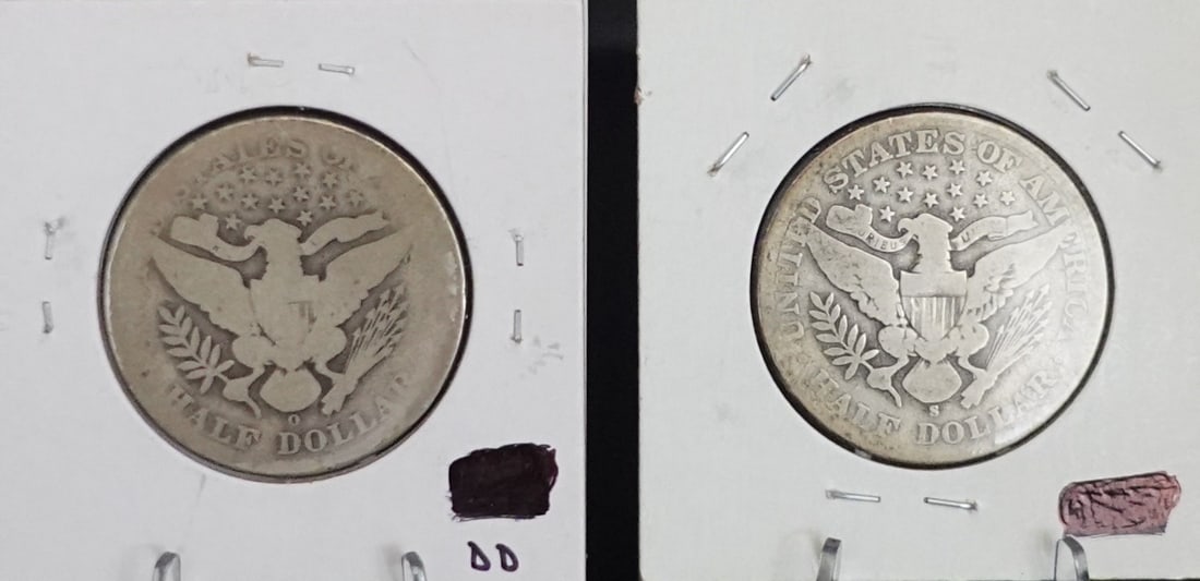 1903-S and 1904-O Barber Half Dollars - 2